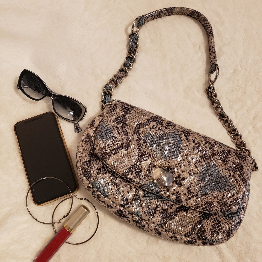 JLo snake skin purse